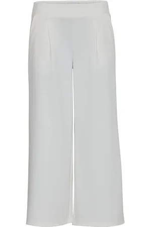 Ichi Ihkate Sus Wide Pa Bottoms Trousers Wide Leg White