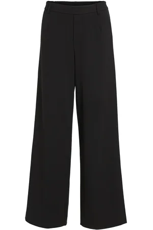 VILA Vivar Hw Slim Pant Bottoms Trousers Wide Leg Black