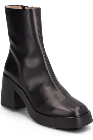 ANGULUS Bootie - Block Heel - With Zippe Shoes Boots Ankle Boots Ankle Boots With Heel Black