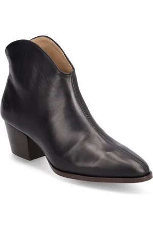 ANGULUS Booties - Block Heel - With Elas Shoes Boots Ankle Boots Ankle Boots With Heel Black