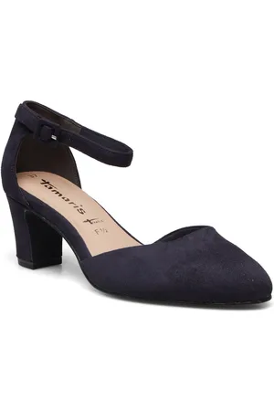 Tamaris Women Court Sho Shoes Heels Pumps Sling Backs Navy