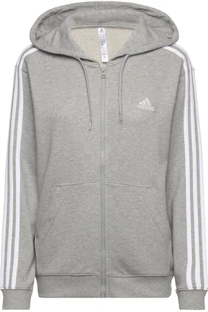 adidas W 3S Ft Fz R Hd Sport Sweat-shirts & Hoodies Hoodies Grey