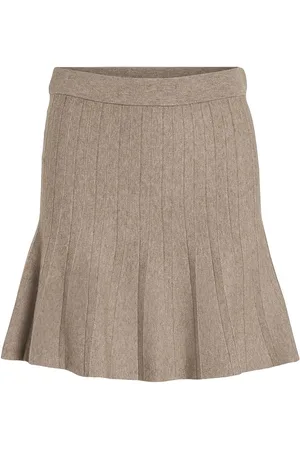 VILA Visachin New Hw Skater Knit Skirt/Su/1 Lyhyt Hame Brown