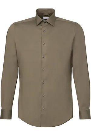 Seidensticker Light Kent Tops Shirts Business Khaki Green