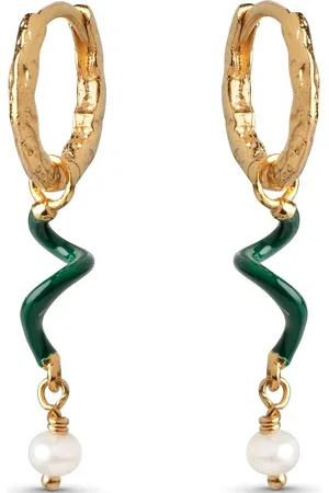 Enamel Twist Hoops Accessories Jewellery Earrings Hoops Green