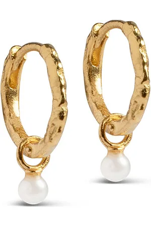 Enamel Belle Pearl Hoops Accessories Jewellery Earrings Hoops Gold