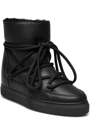 INUIKII Full Leather Wedge Shoes Wintershoes Black