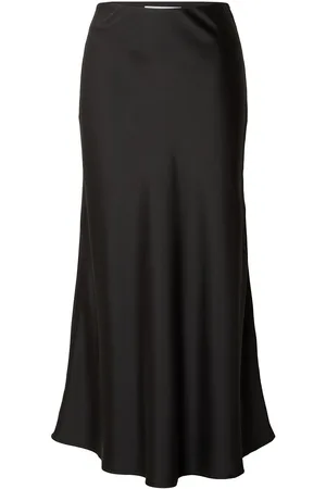 SELECTED Slflena Hw Midi Skirt Noos Polvipituinen Hame Black