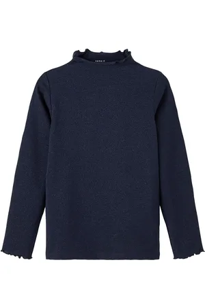 NAME IT Nkfrikort Ls Slim Top Noos Tops T-shirts Turtleneck Blue