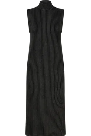 Calvin Klein Washed Long Sweater Dress Polvipituinen Mekko Black
