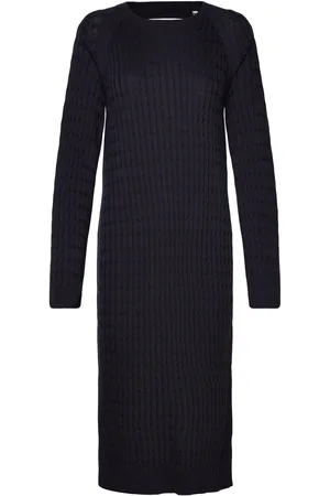 GANT Cable C-Neck Dress Polvipituinen Mekko Navy