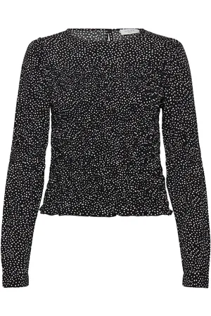 Norr Sabby Smock Top Tops Blouses Long-sleeved Black