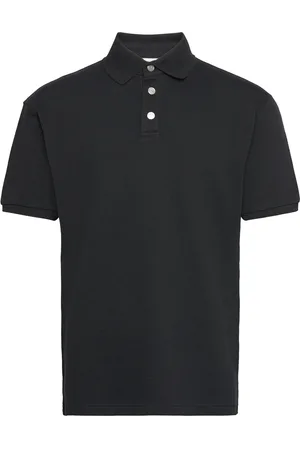 HAN Kjøbenhavn Pique Polo Shirt Designers Polos Short-sleeved Black