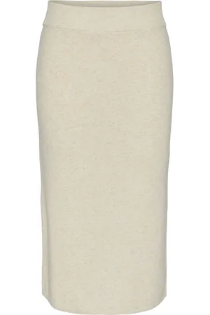Y.A.S Assi Hw Midi Knit Skirt S. Noos Polvipituinen Hame White