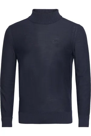 HUGO BOSS Avac_M Tops Knitwear Turtlenecks Navy