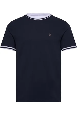 Original Penguin Org Piq Tee Ribbed T Tops T-shirts Short-sleeved Blue