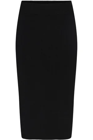 Y.A.S Assi Hw Midi Knit Skirt S. Noos Polvipituinen Hame Black