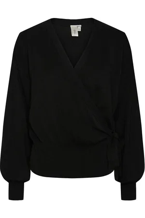 Y.A.S Assi Ls Wrap Knit Cardigan S. Noos Tops Knitwear Cardigans Black