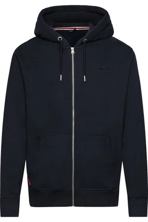 Superdry Essential Logo Zip Hoodie Tops Sweat-shirts & Hoodies Hoodies Navy