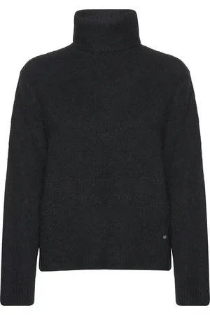 Mos Mosh Mmaidy Thora Rollneck Knit Tops Knitwear Turtleneck Black