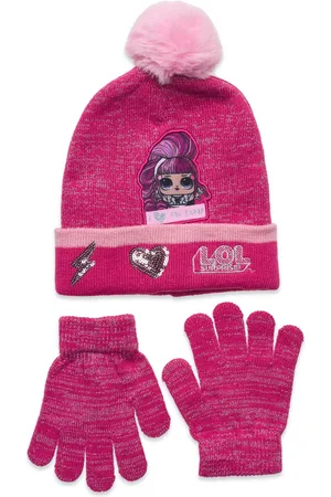 L.O.L Set Cap + Glooves Accessories Headwear Hats Beanie Pink