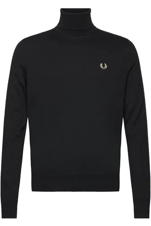 Fred Perry Roll Neck Jumper Tops Knitwear Turtlenecks Black