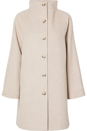 SELECTED Slfvinni Wool Coat Outerwear Coats Winter Coats Cream