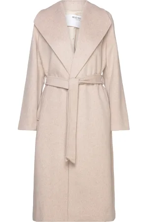 SELECTED Slfrosa Wool Coat B Noos Outerwear Coats Winter Coats Cream