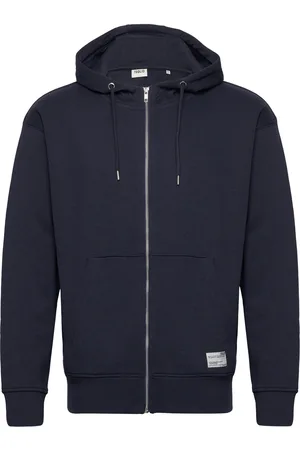 Solid Sdlenz Zipper Sw Tops Sweat-shirts & Hoodies Hoodies Blue
