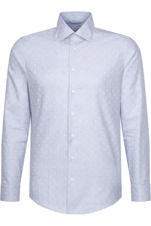 Seidensticker Cityhemden 1/1 Arm Tops Shirts Casual Blue
