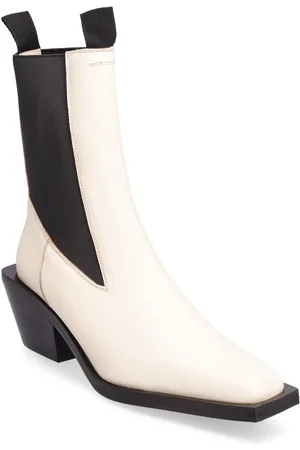 ATP Atelier Apollosa Linen Vacchetta Shoes Boots Ankle Boots Ankle Boots With Heel White