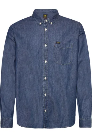 Lee Lee Button Down Tops Shirts Casual Blue