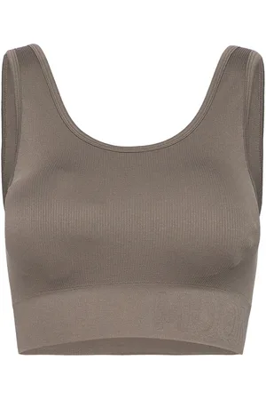 MOONCHILD YOGA WEAR Soft Rib Seamless Crop Top Sport Bras & Tops Sports Bras - All Brown