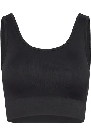 MOONCHILD YOGA WEAR Soft Rib Seamless Crop Top Sport Bras & Tops Sports Bras - All Black