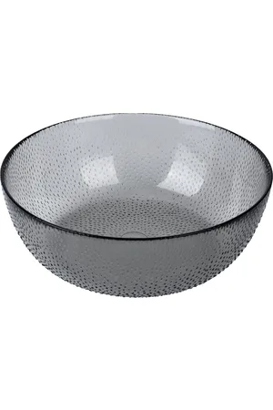 aida Raw Glass Beads - Skål Smoke 1 Stk 26,5X9 Cm Home Tableware Bowls & Serving Dishes Serving Bowls Nude