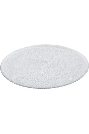 aida Raw Glass Beads - Flad Tallerken Clear 1 Stk 22,5 Cm Home Tableware Serving Dishes Serving Platters Grey