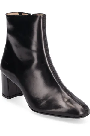 ANGULUS Bootie - Block Heel - With Zippe Shoes Boots Ankle Boots Ankle Boots With Heel Black