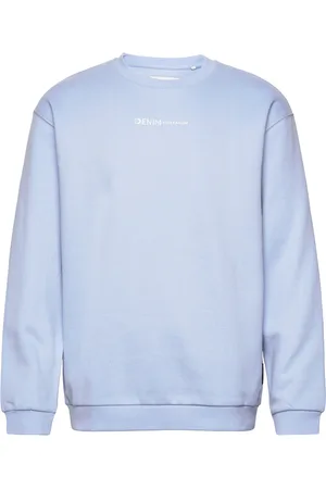 TOM TAILOR Crew Neck Sweater With Print Tops Sweat-shirts & Hoodies Sweat-shirts Blue