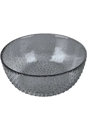 aida Raw Glass Beads - Skål Smoke 1 Stk 14 X 6 Cm Home Tableware Bowls & Serving Dishes Serving Bowls Nude