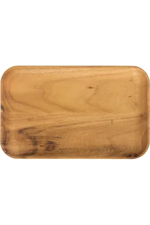 aida Raw Teak - Rektangulær Frokosttallerken 1 Stk 23,7X14.9X1,8 Cm Home Tableware Serving Dishes Serving Platters Brown