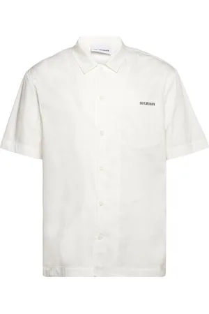 HAN Kjøbenhavn Logo Camp-Collar Shirt Designers Shirts Short-sleeved White