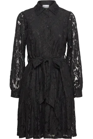Noella Pixi Shirt Dress Lace Lyhyt Mekko Black