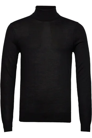 Casual Friday Cfkonrad Merino Roll Neck Knit Tops Knitwear Turtlenecks Black