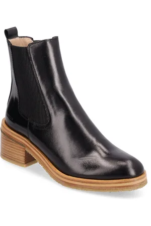 ANGULUS Bootie - Block Heel - With Zippe Shoes Boots Ankle Boots Ankle Boots With Heel Black