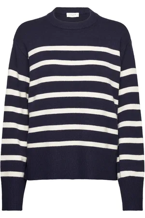 Norr Lindsay New Knit Stripe Top Tops Knitwear Jumpers Navy