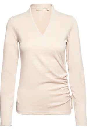 INWEAR Grayseniw Wrap Top Tops T-shirts & Tops Long-sleeved Beige