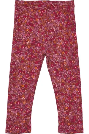 Green Cotton Petit Blossom Leggings Baby Bottoms Leggings Red