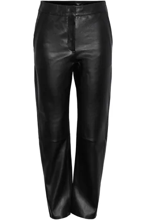 Y.A.S Line Hmw Leather Pant Noos Bottoms Trousers Leather Leggings-Housut Black