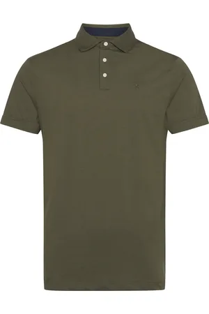 Hackett Pima Cotton Polo Tops Polos Short-sleeved Khaki Green