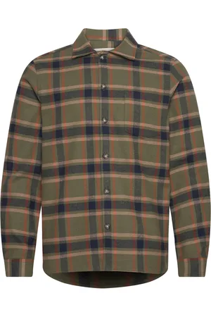 Revolution Casual Overshirt Tops Overshirts Khaki Green